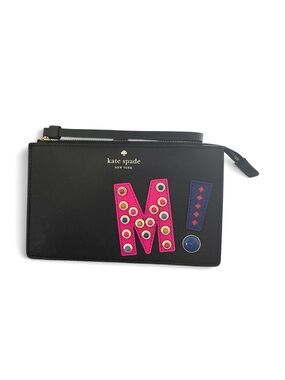 KATE SPADE HARTLEY LANE LEILA INITIAL “M” WRISTLET CLUTCH